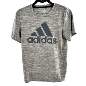 ADIDAS BOYS Short Sleeve Crew Neck Performance Grey T Shirt‎ Sz L